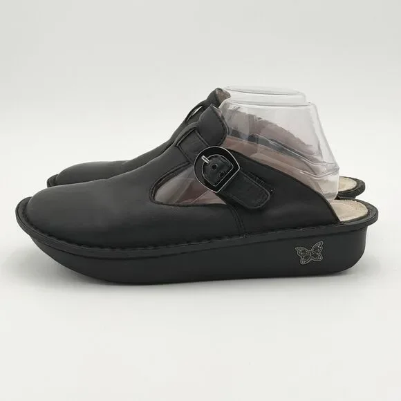 Alegria Classic Black Leather Slip-On Rocker Sole Clogs - Unisex EU 41 / Women’s - Picture 6 of 16